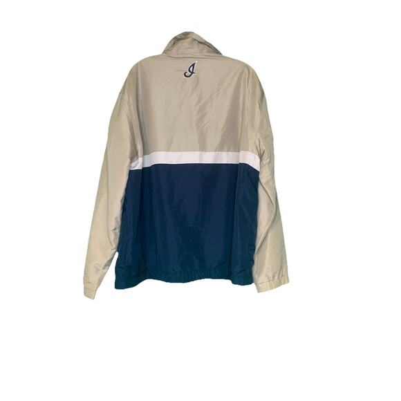 Cleveland Indians Jacket Men's Size XL Vintage Zipper Tan Navy Blue Authentic - Picture 2 of 9